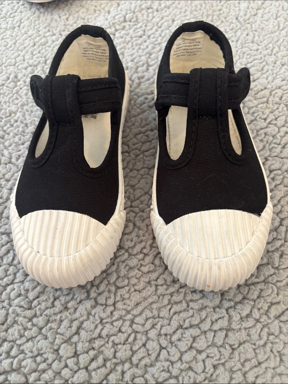 Harper Canyon Black Canvas Mary Jane Sneakers with White Toe